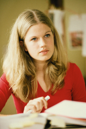 woman with book