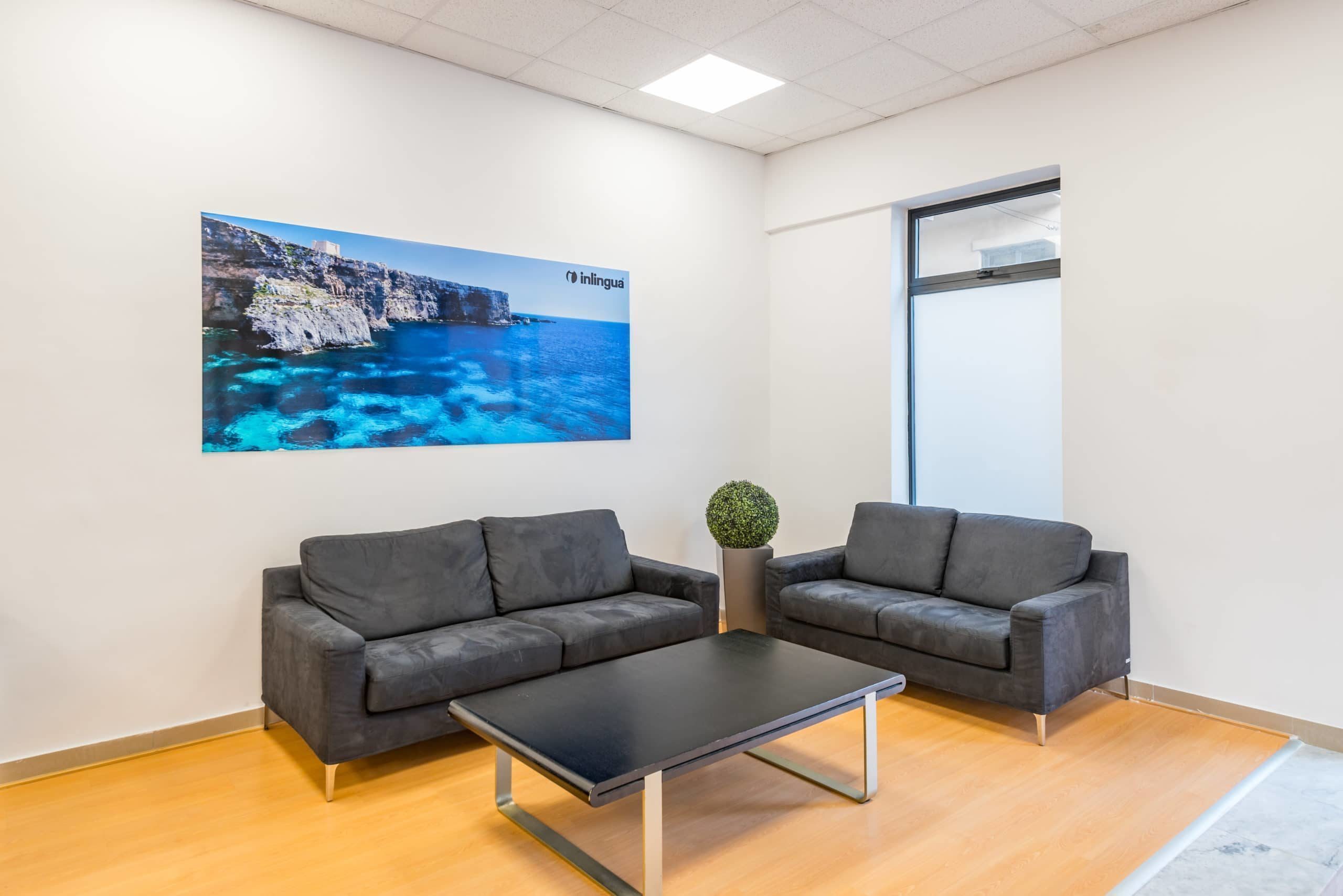 Sofas reception Inlingua Malta